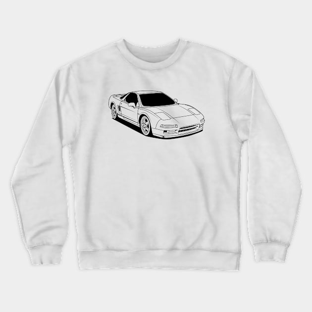 Legendary jdm black print nsx 1 Crewneck Sweatshirt by R.autoart